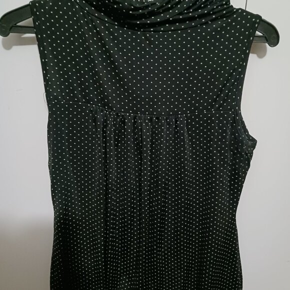 Suzy Shier Polka Dot Short Sleeve Cowl Neck Top Women's Size S/M - Picture 2 of 3